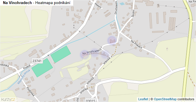 Na Vinohradech - mapa podnikání