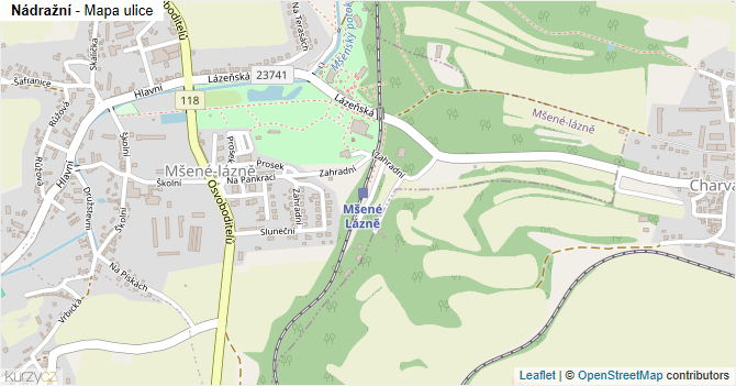 Nádražní - mapa ulice