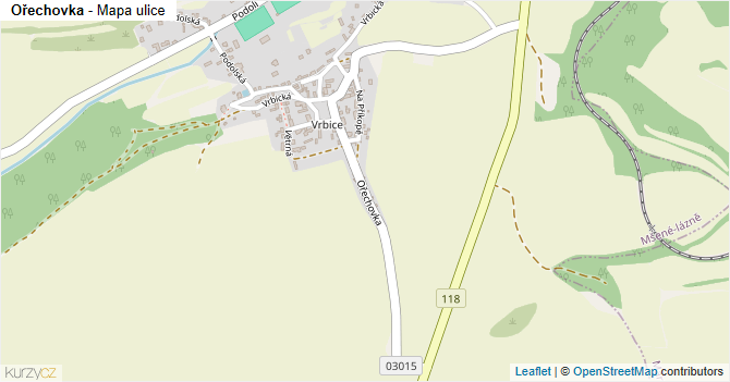 Ořechovka - mapa ulice