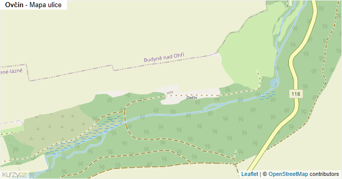 Ovčín - mapa ulice