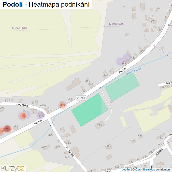 Mapa Podolí - Firmy v ulici.