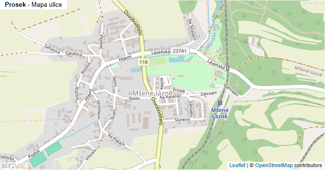 Prosek - mapa ulice