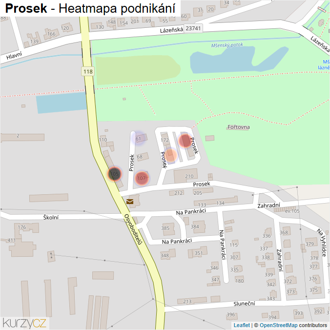 Mapa Prosek - Firmy v ulici.