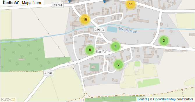 Ředhošť - mapa firem
