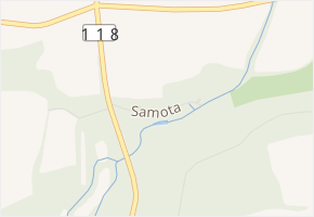 Samota v obci Mšené-lázně - mapa ulice