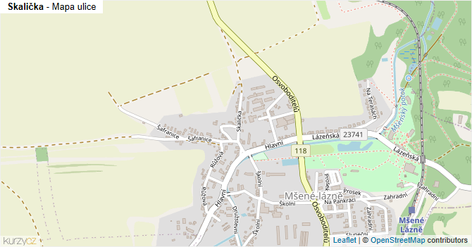 Skalička - mapa ulice