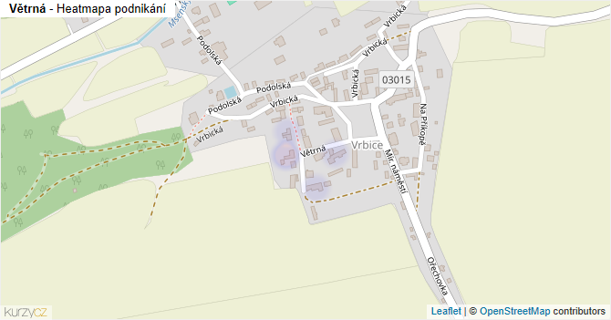 Větrná - mapa podnikání