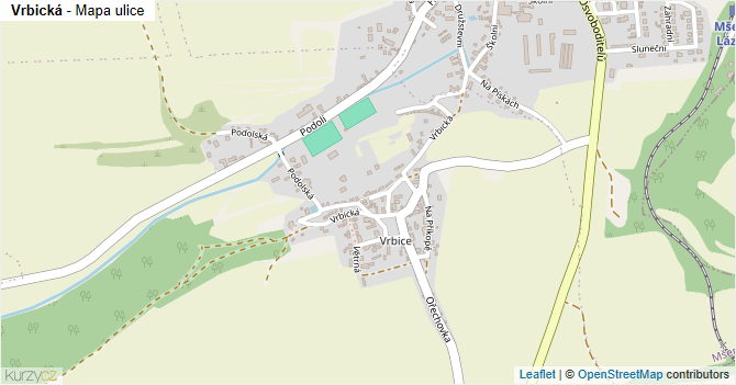 Vrbická - mapa ulice