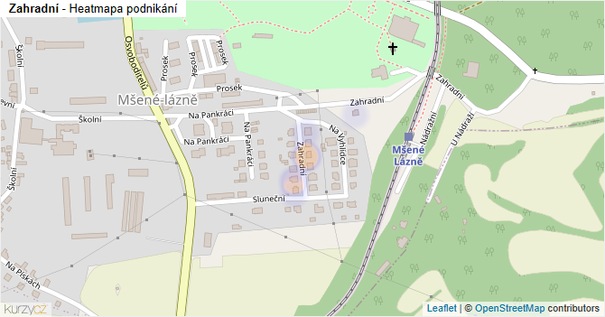 Zahradní - mapa podnikání