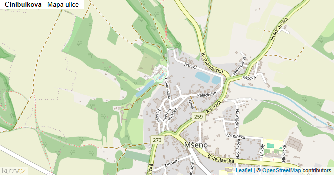 Cinibulkova - mapa ulice