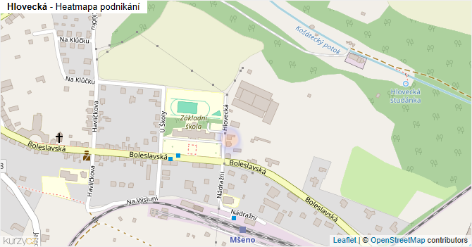 Hlovecká - mapa podnikání