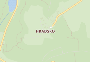 Hradsko v obci Mšeno - mapa části obce