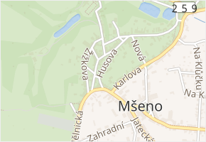 Husova v obci Mšeno - mapa ulice