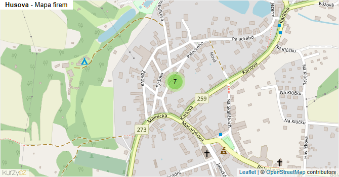 Husova - mapa firem