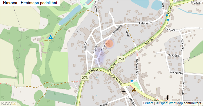 Husova - mapa podnikání