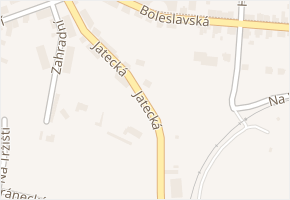 Jatecká v obci Mšeno - mapa ulice