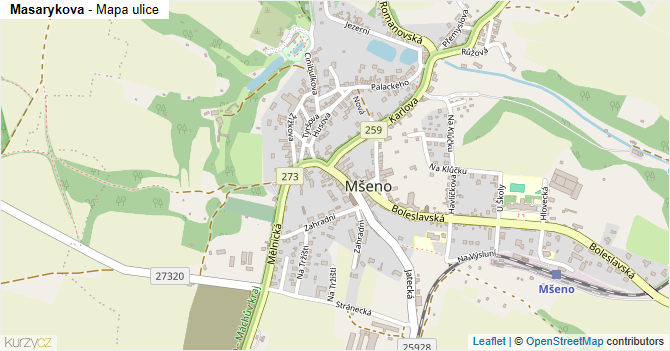 Masarykova - mapa ulice