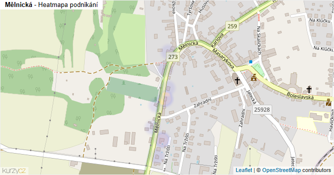 Mělnická - mapa podnikání