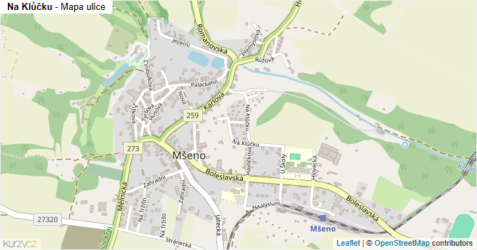 Na Klůčku - mapa ulice