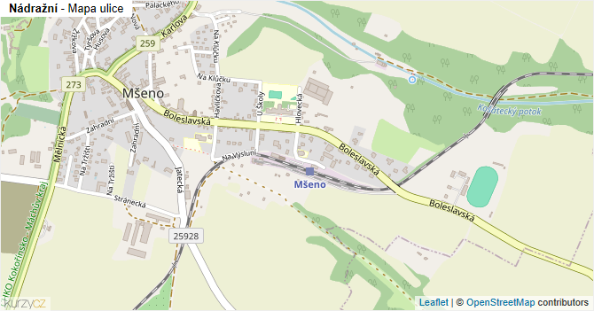 Nádražní - mapa ulice