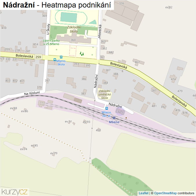 Mapa Nádražní - Firmy v ulici.