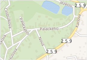 Palackého v obci Mšeno - mapa ulice