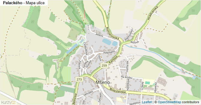 Palackého - mapa ulice