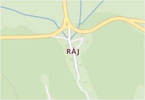 Ráj v obci Mšeno - mapa části obce