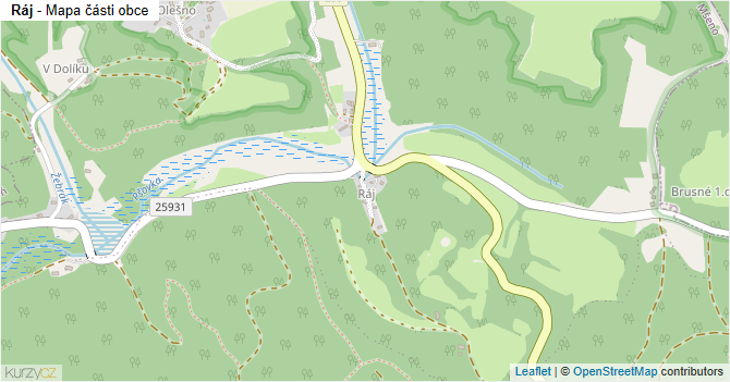 Ráj - mapa části obce