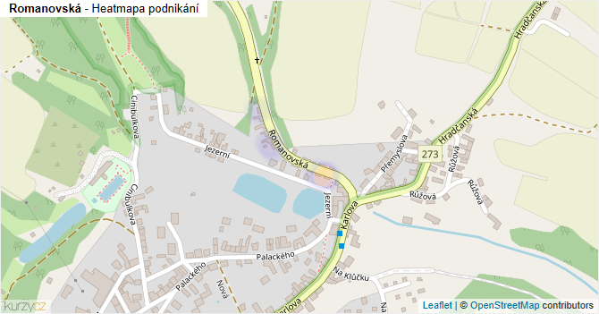 Romanovská - mapa podnikání