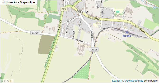 Stránecká - mapa ulice