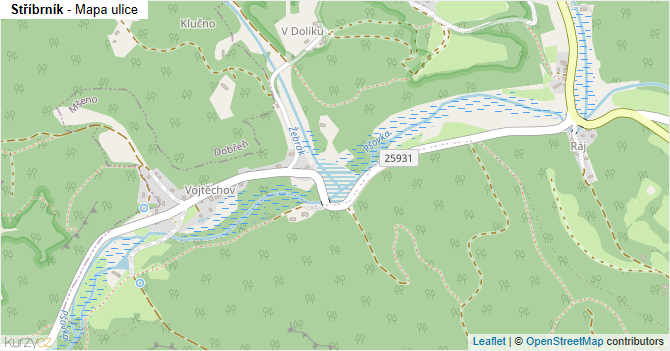 Stříbrník - mapa ulice
