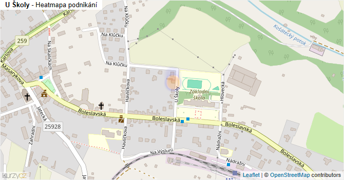 U Školy - mapa podnikání