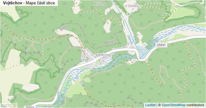 Vojtěchov - mapa části obce