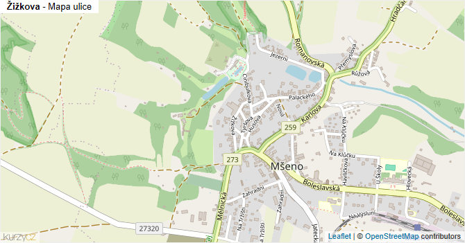 Žižkova - mapa ulice