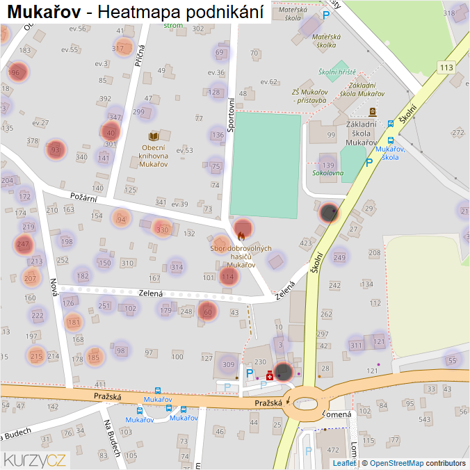 Mapa Mukařov - Firmy v části obce.