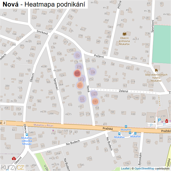 Mapa Nová - Firmy v ulici.
