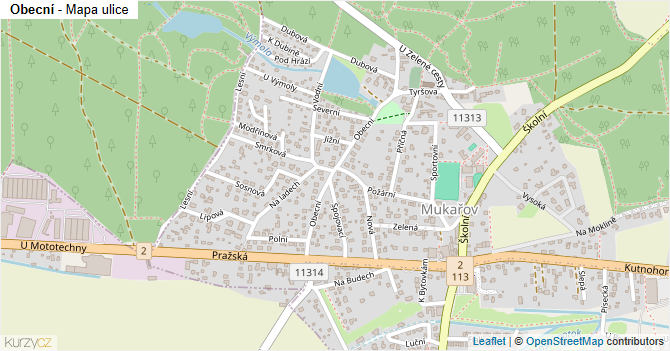 Obecní - mapa ulice