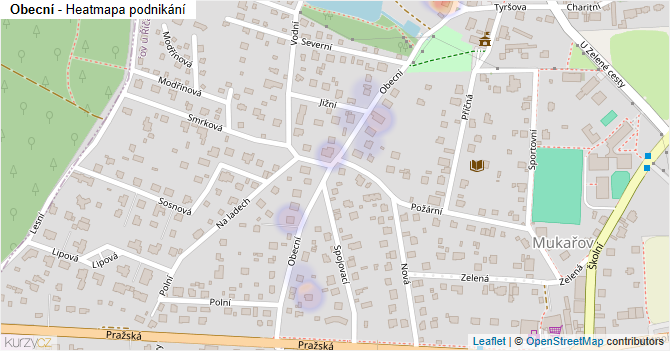 Obecní - mapa podnikání