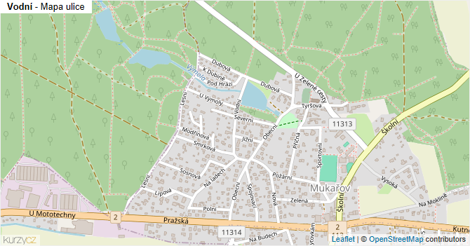 Vodní - mapa ulice
