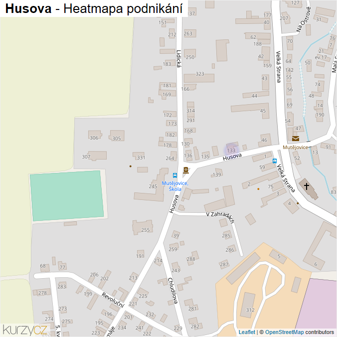 Mapa Husova - Firmy v ulici.