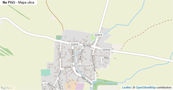 Na Příči - mapa ulice