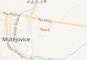 Nová v obci Mutějovice - mapa ulice