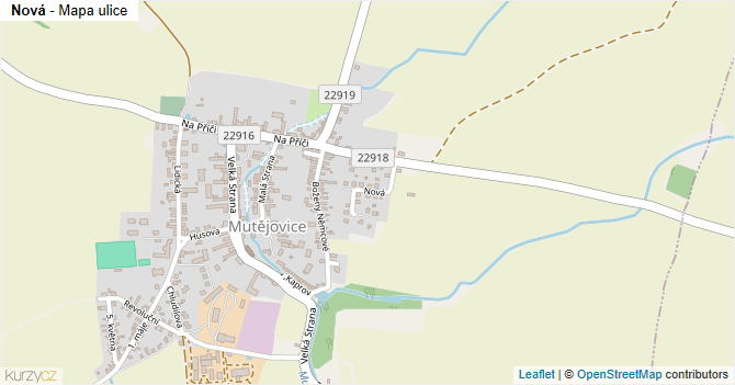 Nová - mapa ulice