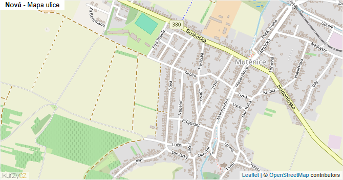 Nová - mapa ulice