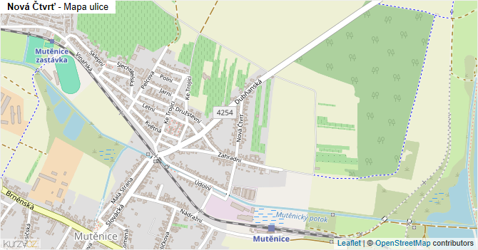 Nová Čtvrť - mapa ulice