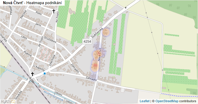 Nová Čtvrť - mapa podnikání