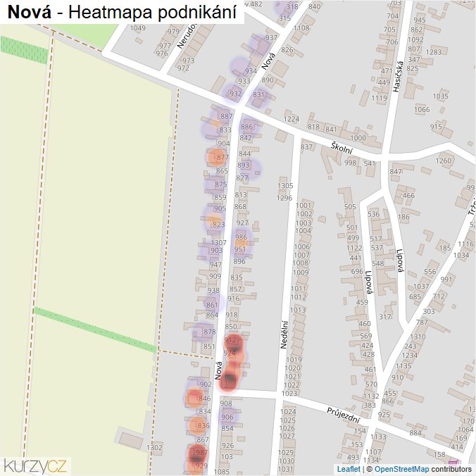 Mapa Nová - Firmy v ulici.