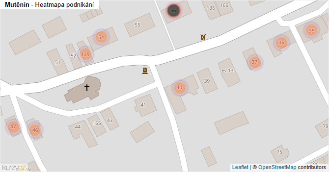 Mutěnín - mapa podnikání
