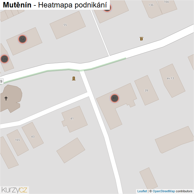 Mapa Mutěnín - Firmy v obci.